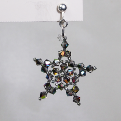 Clips  - Silver brass - Earrings Pavo - Clips  - Silver brass - Laiton argenté